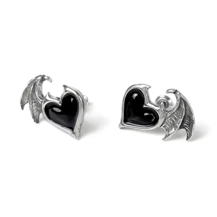 Alchemy Gothic אלכימיה גותית Blacksoul עטלף פיוטר עגילים צמודים